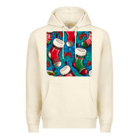 Sandshell christmas socks seamless pattern Premium Hoodie - BundleAndBundleShop