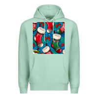 Seafoam christmas socks seamless pattern Premium Hoodie - BundleAndBundleShop