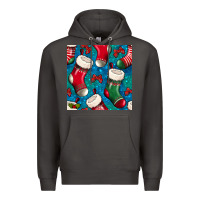 Smoke christmas socks seamless pattern Premium Hoodie - BundleAndBundleShop