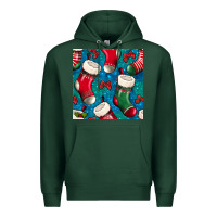 Sports Green christmas socks seamless pattern Premium Hoodie - BundleAndBundleShop
