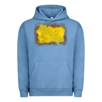 Pigment Pebble Blue gemstone yellow leopard background Urban Hoodie - JahusDesignShop