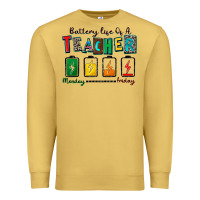 Antique Gold battery life of a teacher Premium Sweatshirt - Zillion Design Studio