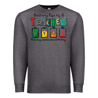 Charcoal Heather battery life of a teacher Premium Sweatshirt - Zillion Design Studio