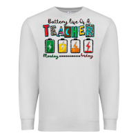 Dove Grey battery life of a teacher Premium Sweatshirt - Zillion Design Studio
