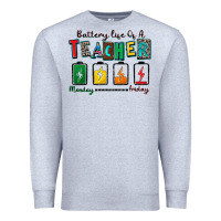 Heather Grey battery life of a teacher Premium Sweatshirt - Zillion Design Studio