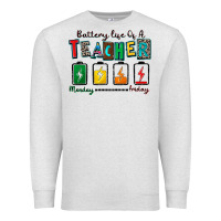 Oatmeal Heather battery life of a teacher Premium Sweatshirt - Zillion Design Studio