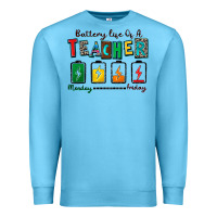 Ocean Blue battery life of a teacher Premium Sweatshirt - Zillion Design Studio