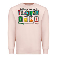 Pale Pink battery life of a teacher Premium Sweatshirt - Zillion Design Studio
