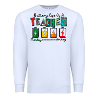 White battery life of a teacher Premium Sweatshirt - Zillion Design Studio