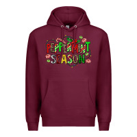 Burgundy peppermint season Premium Hoodie - AdoDesignShop
