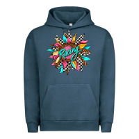 Pigment Midnight Navy racing sunflower front Urban Hoodie - AdoDesignShop