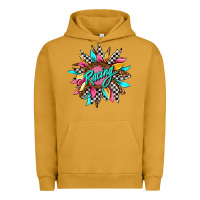 Pigment Peanut Butter racing sunflower front Urban Hoodie - AdoDesignShop