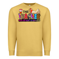 Antique Gold this teacher wears her heart on her sleeve Premium Sweatshirt - Zillion Design Studio