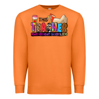 Carrot this teacher wears her heart on her sleeve Premium Sweatshirt - Zillion Design Studio