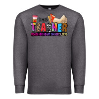 Charcoal Heather this teacher wears her heart on her sleeve Premium Sweatshirt - Zillion Design Studio