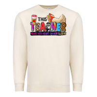 Sandshell this teacher wears her heart on her sleeve Premium Sweatshirt - Zillion Design Studio