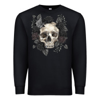 Black Floral skull Premium Sweatshirt - RanaPortraitStore