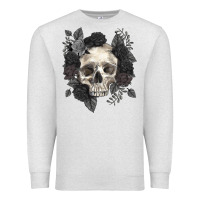 Oatmeal Heather Floral skull Premium Sweatshirt - RanaPortraitStore