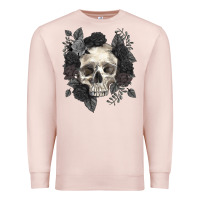 Pale Pink Floral skull Premium Sweatshirt - RanaPortraitStore