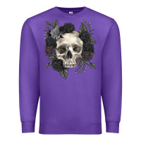 Purple Floral skull Premium Sweatshirt - RanaPortraitStore