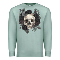 Seafoam Floral skull Premium Sweatshirt - RanaPortraitStore