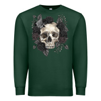 Sports Green Floral skull Premium Sweatshirt - RanaPortraitStore