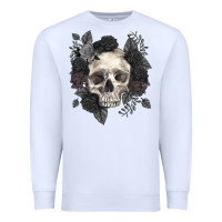 White Floral skull Premium Sweatshirt - RanaPortraitStore
