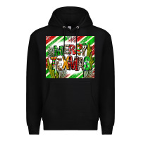 Black merry texmas  christmas Premium Hoodie - AdoDesignShop