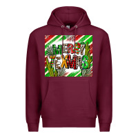 Burgundy merry texmas  christmas Premium Hoodie - AdoDesignShop
