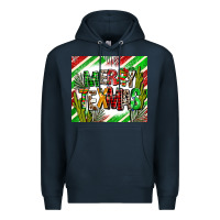 Navy merry texmas  christmas Premium Hoodie - AdoDesignShop