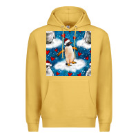 Antique Gold christmas penguin and heart seamless pattern Premium Hoodie - BundleAndBundleShop