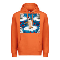 Christmas Penguin And Heart Seamless Pattern Premium Hoodie | Teevron