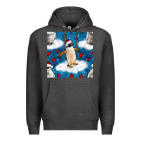 Charcoal Heather christmas penguin and heart seamless pattern Premium Hoodie - BundleAndBundleShop