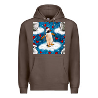 Coffee christmas penguin and heart seamless pattern Premium Hoodie - BundleAndBundleShop