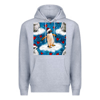 Heather Grey christmas penguin and heart seamless pattern Premium Hoodie - BundleAndBundleShop