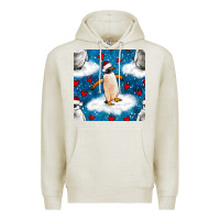 Oatmeal Heather christmas penguin and heart seamless pattern Premium Hoodie - BundleAndBundleShop
