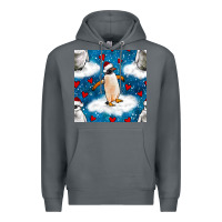 Rock christmas penguin and heart seamless pattern Premium Hoodie - BundleAndBundleShop