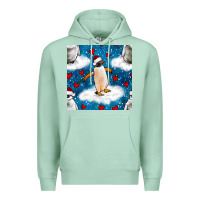 Seafoam christmas penguin and heart seamless pattern Premium Hoodie - BundleAndBundleShop