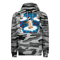 Slate Camo christmas penguin and heart seamless pattern Premium Hoodie - BundleAndBundleShop