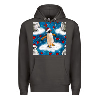 Smoke christmas penguin and heart seamless pattern Premium Hoodie - BundleAndBundleShop
