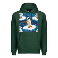Sports Green christmas penguin and heart seamless pattern Premium Hoodie - BundleAndBundleShop