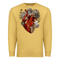 Antique Gold Flower anatomical heart Premium Sweatshirt - RanaPortraitStore
