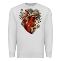 Dove Grey Flower anatomical heart Premium Sweatshirt - RanaPortraitStore