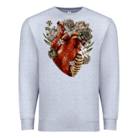 Heather Grey Flower anatomical heart Premium Sweatshirt - RanaPortraitStore