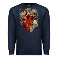 Navy Flower anatomical heart Premium Sweatshirt - RanaPortraitStore