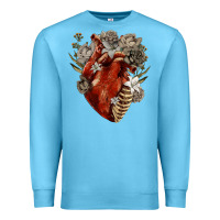 Ocean Blue Flower anatomical heart Premium Sweatshirt - RanaPortraitStore
