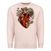 Pale Pink Flower anatomical heart Premium Sweatshirt - RanaPortraitStore