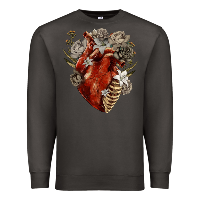 Flower Anatomical Heart Premium Sweatshirt by RanaPortraitStore | Teevron