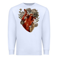 White Flower anatomical heart Premium Sweatshirt - RanaPortraitStore