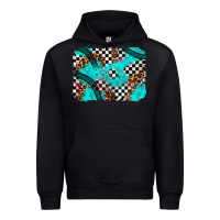 Black race day turquoise background Urban Hoodie - AdoDesignShop